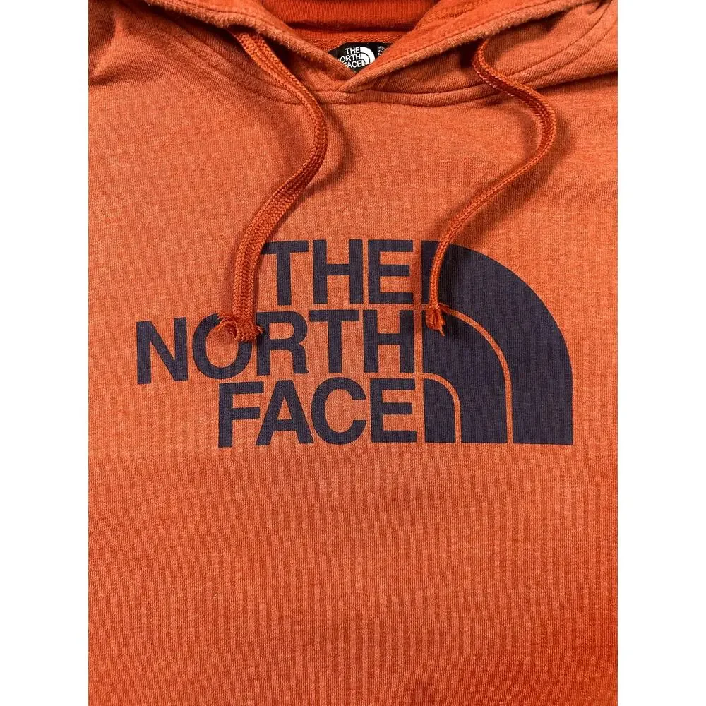 The North Face Hoodie Men's Orange Cotton‎ Logo Pullover Kangaroo Pocket Size L